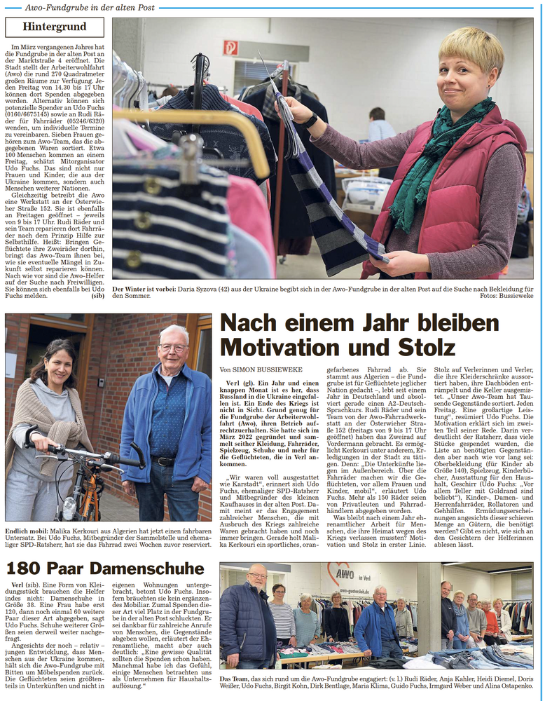 Titelmotiv Presseartikel AWO Fundgrube Verl